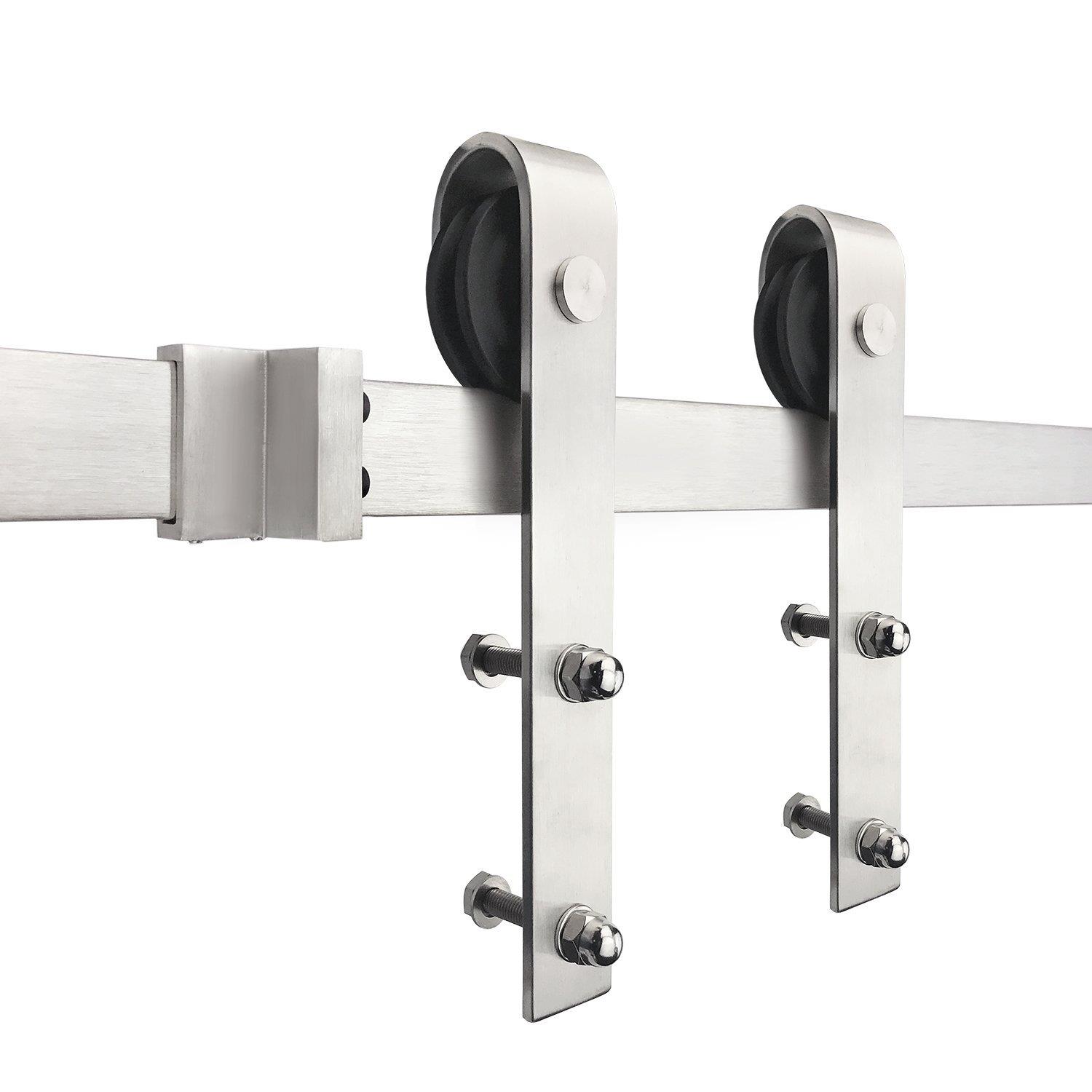 谷仓门吊轨轨道304不锈钢 静音五金配件全套推拉门隔断门移门