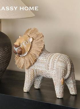 小威尼狮北欧开运礼品动物摆件侘寂风艺术客厅书房卧室工艺装饰品