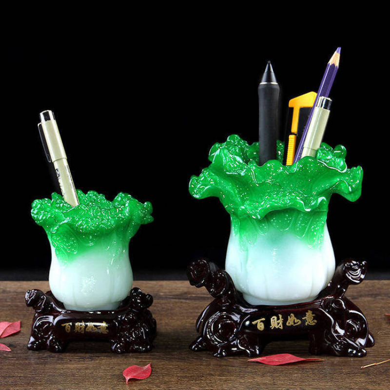 创意白菜笔筒书桌摆件办公室书房