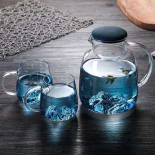 冷水壶玻璃水壶大容量凉水壶高硼硅家用泡茶壶凉白开水杯扎壶套装