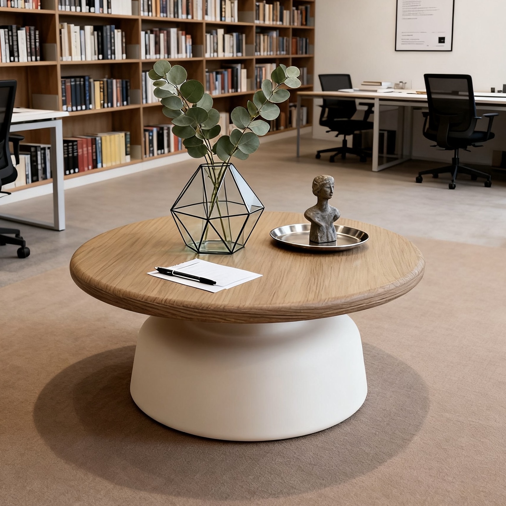 奶油风北欧公寓茶几客厅家用小户型圆形小茶几简约民宿茶桌