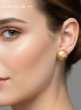 Joseph Warner复古金球耳钉春日舞曲中古耳环简约锆石耳饰礼物女