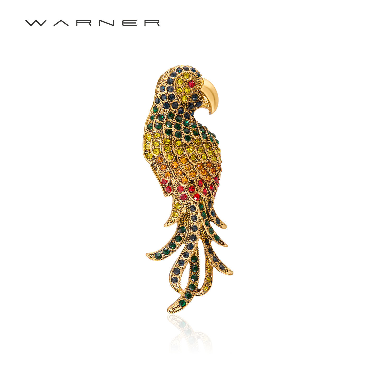 Joseph Warner金刚鹦鹉胸针满钻高级针织衫别针胸花母亲节送妈妈
