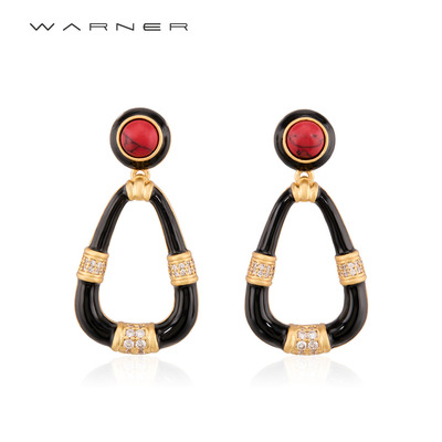 JosephWarner复古红松石锆石耳