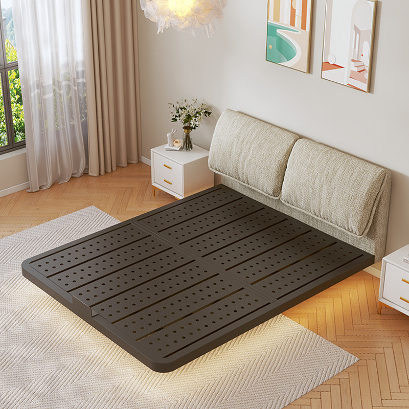 雪尼尔大象耳朵布艺软包床碳素钢悬浮床架1米8主卧大床家用可拆洗,住宅家具,布艺床,淘宝优惠券,粉丝福利购,淘宝优惠卷