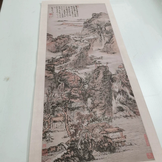 髡残层岩叠壑图复古书画山水国画
