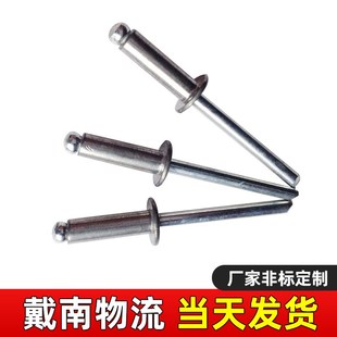 304不锈钢铆钉半钢开口型扁圆头v抽芯铆钉M3.2M4M4.8M6.4钢拉铆钉