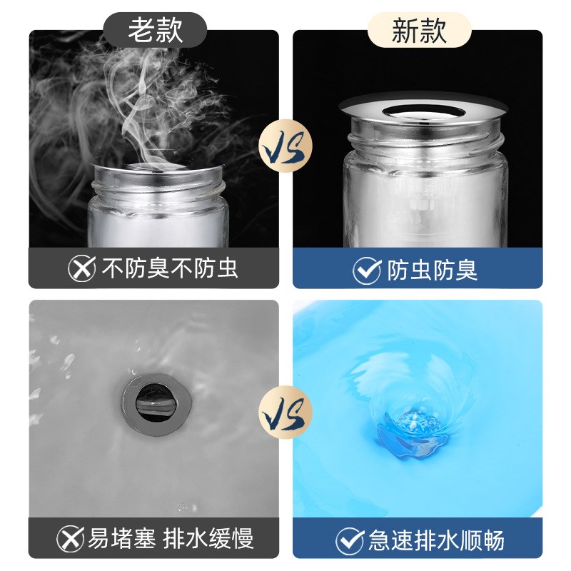 跨境洗手盆d漏水塞子面盆下水器按压式防堵弹跳芯下水管防反臭神