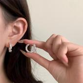 几何褶皱耳环高级百搭轻奢气质金属秋冬耳饰小众精致设计感高级