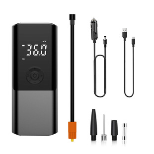 便携式自行车充气泵 电动轮胎打气筒气泵手持多功能车载充气泵