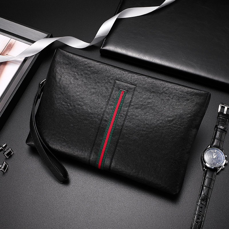 新款男包时尚男士手包真皮奢侈简约男式手拿包头层牛皮休闲信封包