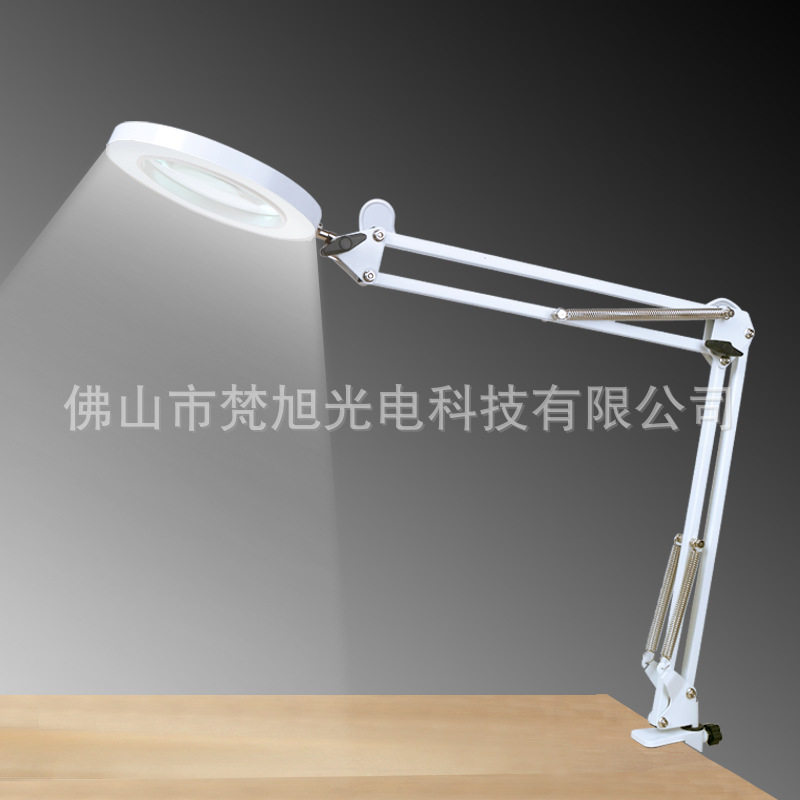 led折叠长臂夹子护眼灯usb阅读书灯led夹式纹绣放大镜电子维修灯