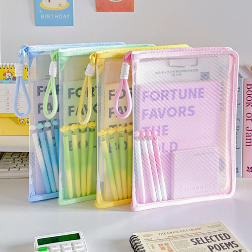 透明拉链式手提袋大容量