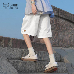 复古宽松运动五分简约百搭休闲裤 男春季 短裤 英国小狐狸潮牌工装