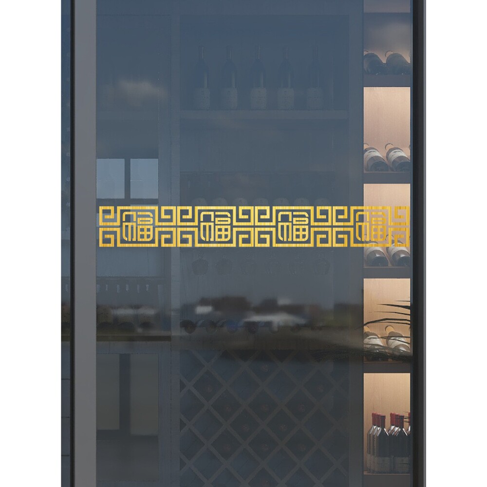 防撞腰线贴纸玻璃门家用厨房客厅阳台店铺帝鲲拉丝金装饰线条