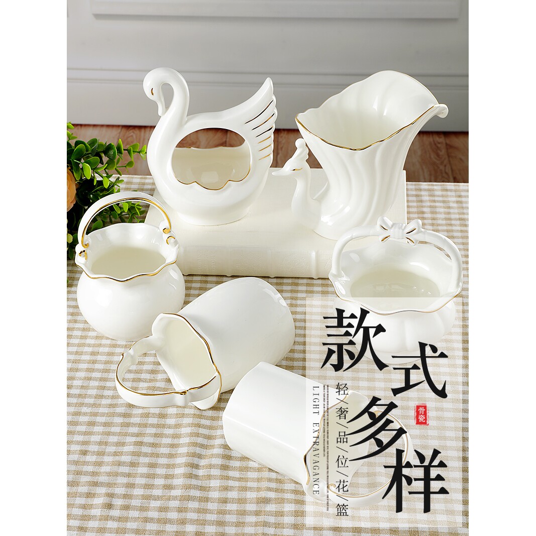 陶瓷金边骨瓷家用置物架筷子盒筷子篓收纳架厨房筷笼筷筒筷子笼