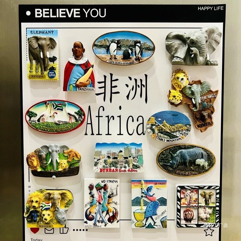非洲肯尼亚坦桑尼亚突尼斯创意家居装饰旅游纪念手伴留言贴冰箱贴