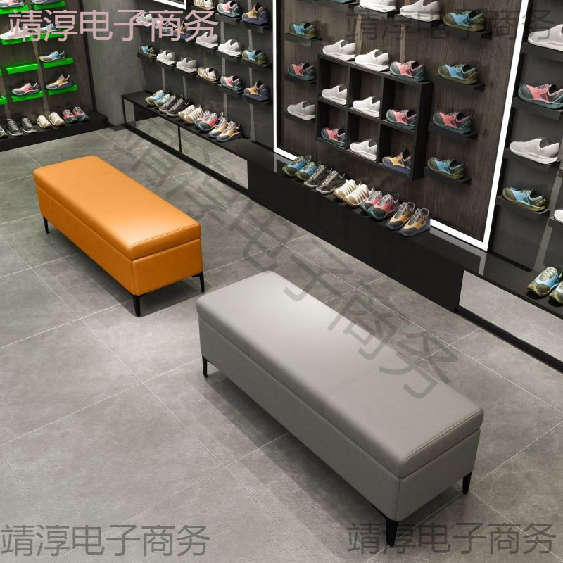 服装店长方形沙发换鞋凳可坐家用床尾储物凳收纳更衣室试衣间凳子
