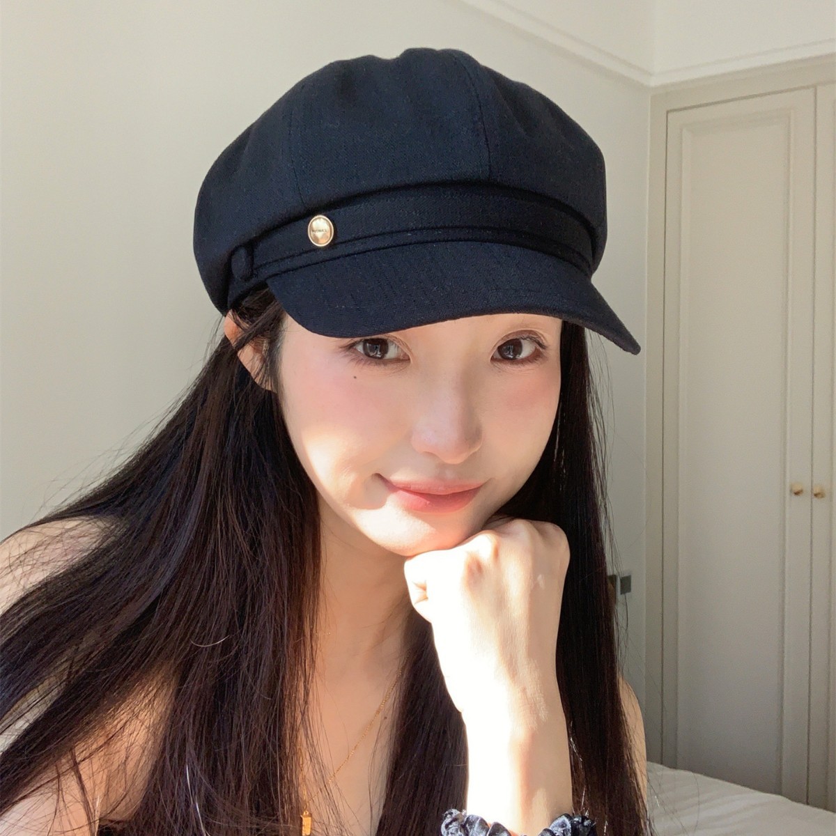韩风欧尼~2026新款春夏透气薄款复古贝雷帽女气质百搭时髦八角帽