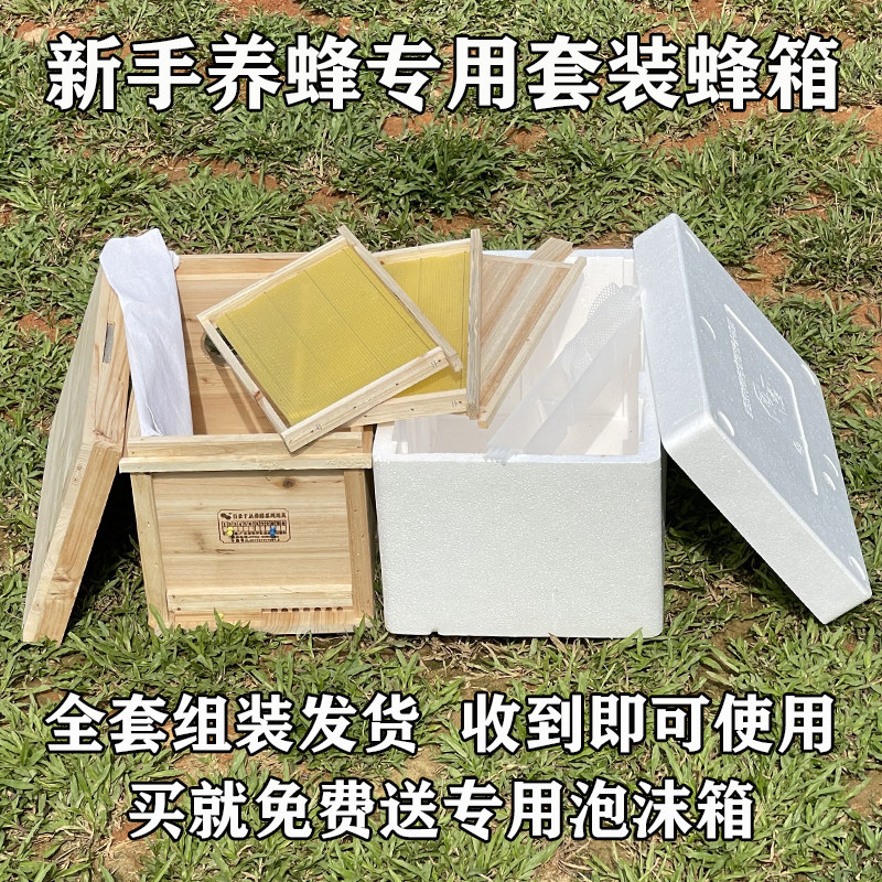 养蜂蜜箱改进筑巢箱中蜂箱七框箱蜜蜂杉木蜂巢1.5胡蜂养蜂工具