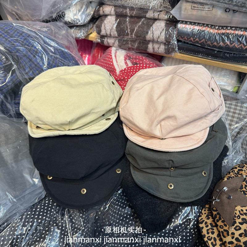 小众新款复古文艺棉布不规则清透春夏报童帽男女百搭显脸小画家帽
