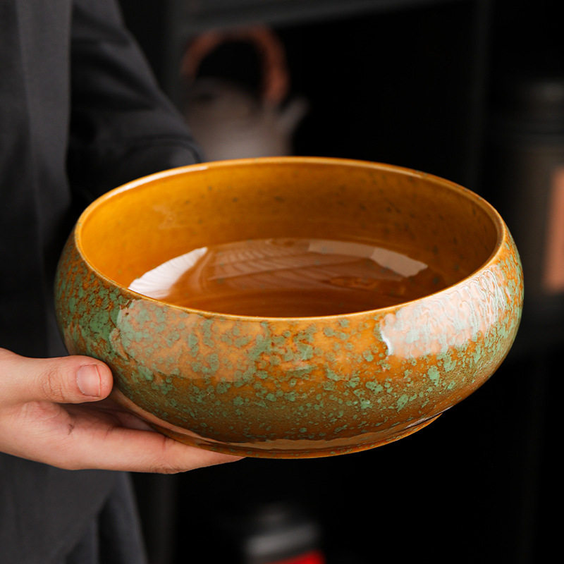 窑变陶瓷茶洗大小号大容量茶渣桶水盂笔洗功夫茶具配件茶杯洗茶碗