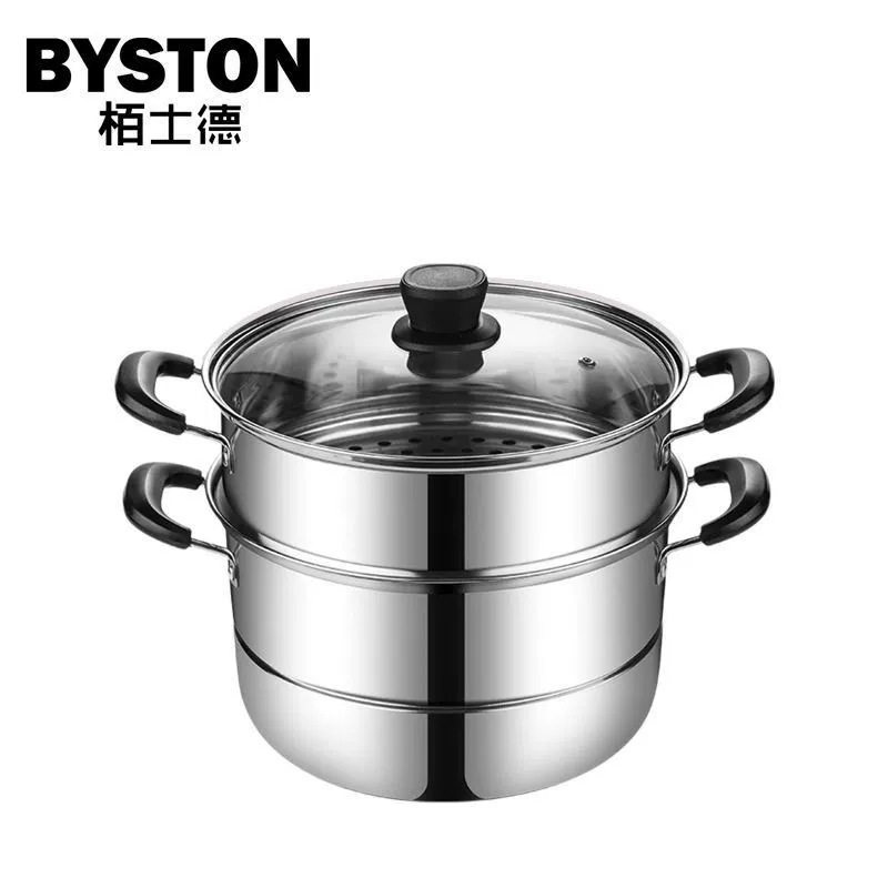 栢士德索非亚蒸锅BST-083不锈钢三层蒸锅大容量多功能