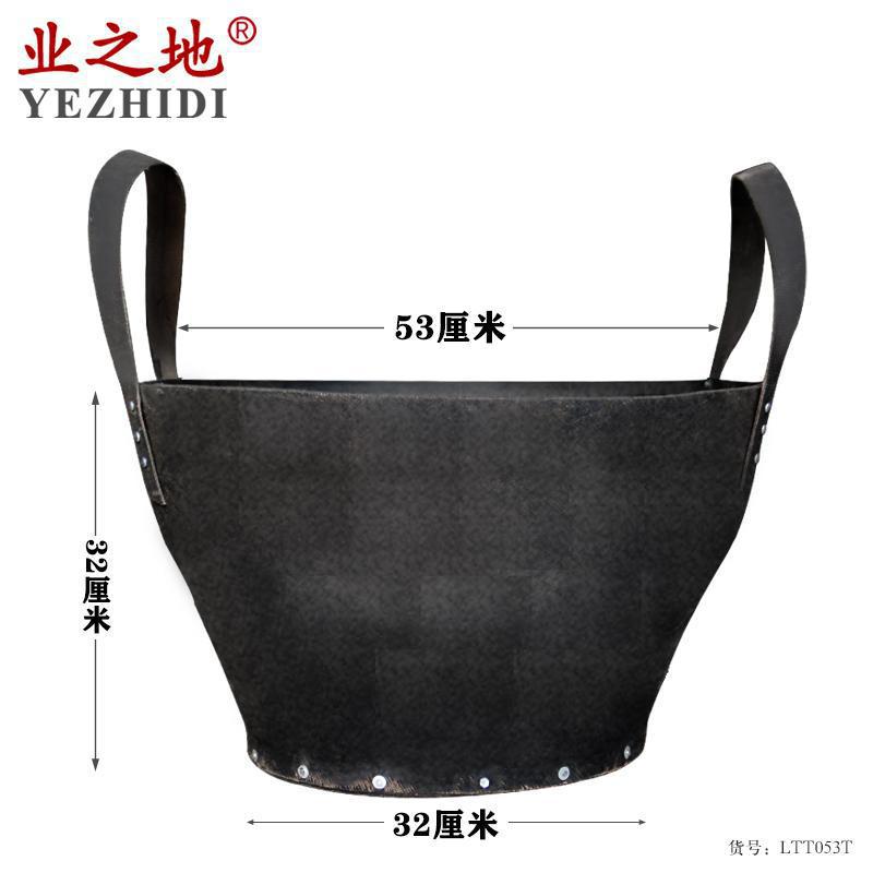 大号加厚轮胎皮桶装修泥浆灰桶黑色牛筋桶吊土皮盆建筑工地垒德株