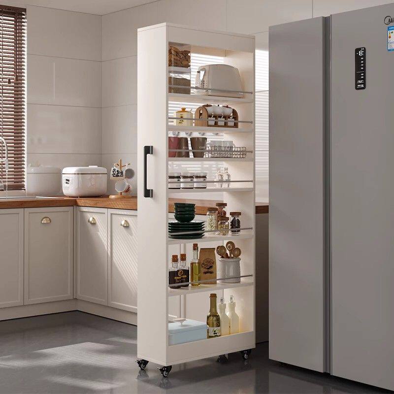 定 制蜂窝铝夹缝柜厨房抽拉式夹缝置物柜窄缝冰箱缝隙大容量窄边