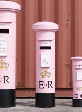 复古邮箱邮政邮筒特大号模型信箱铁艺摆件服装店酒吧装饰摆件