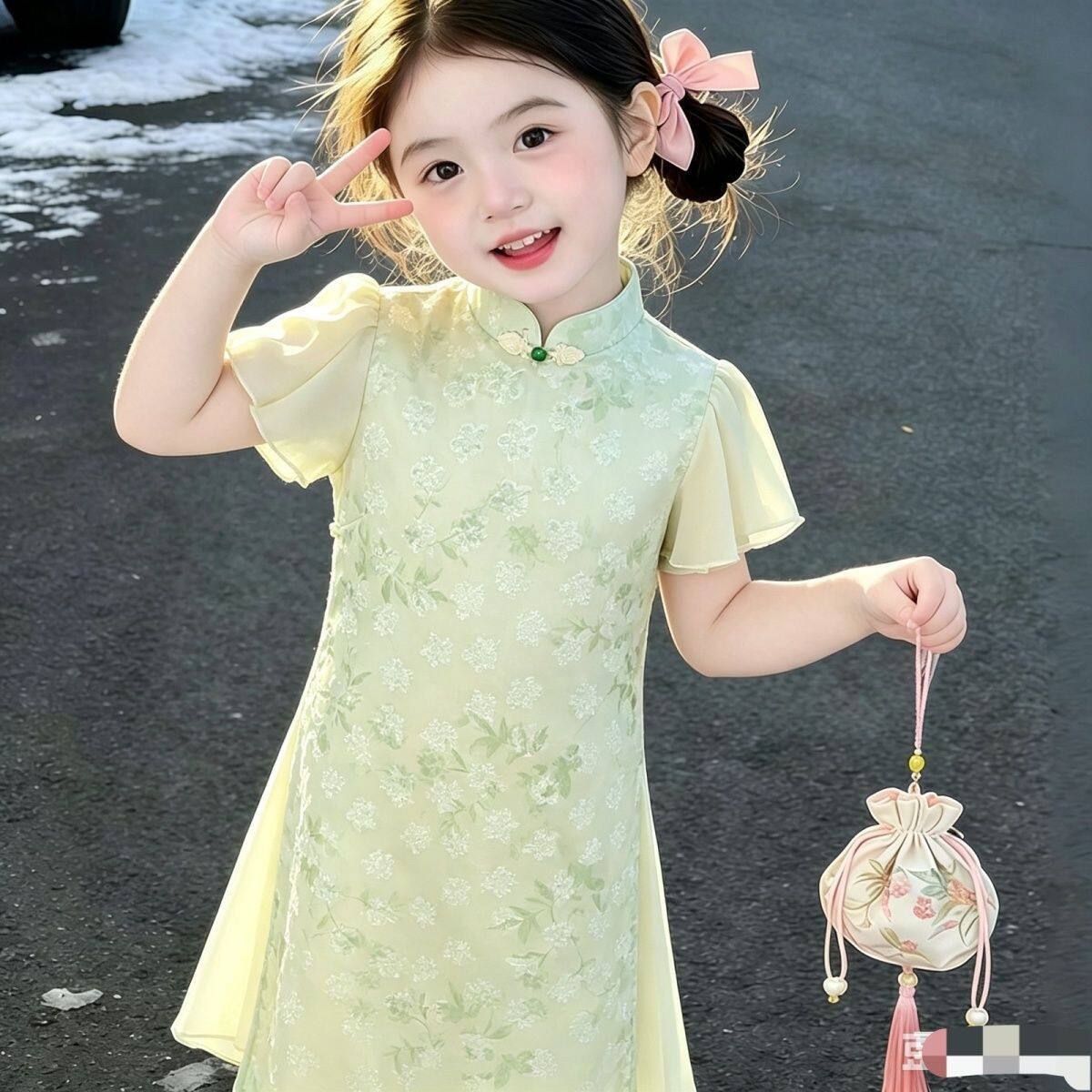 女童旗袍裙夏季2026新款儿童新中式连衣裙中大童小女孩中国风裙子