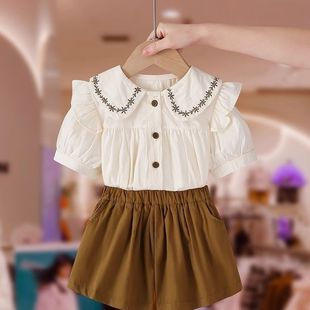 女童夏季套装2025新款时尚洋气儿童时髦短袖短裤休闲两件套潮童