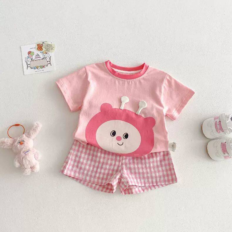 女童套装2026新款儿童短袖T恤裤子夏装休闲时髦宝宝薄款两件套