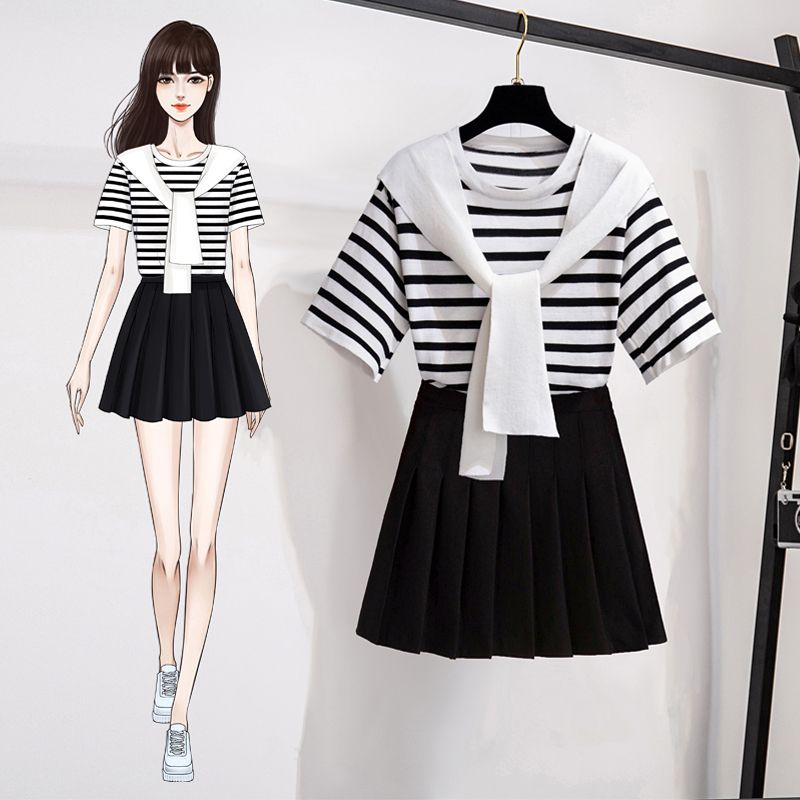 2025新款小个子雪纺夏季显瘦时尚女士套装连衣裙气质仙女两件套