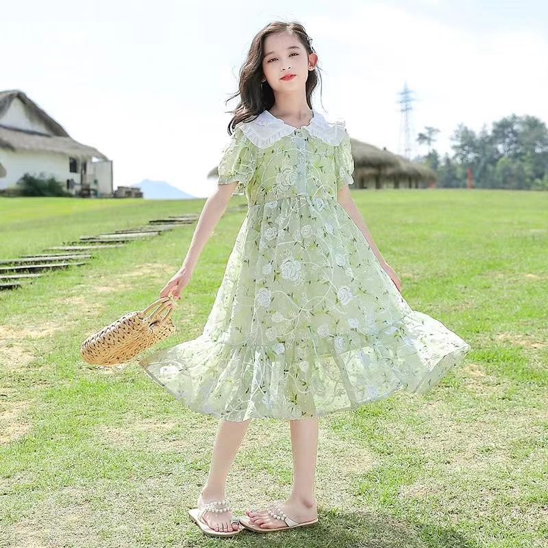 女童连衣裙夏款2026新款儿童裙子夏季洋气时髦公主裙女大童雪纺裙