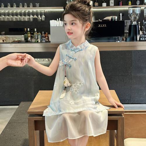 女童旗袍连衣裙2026新款夏装儿童汉服洋气国风裙子夏季女孩公主裙