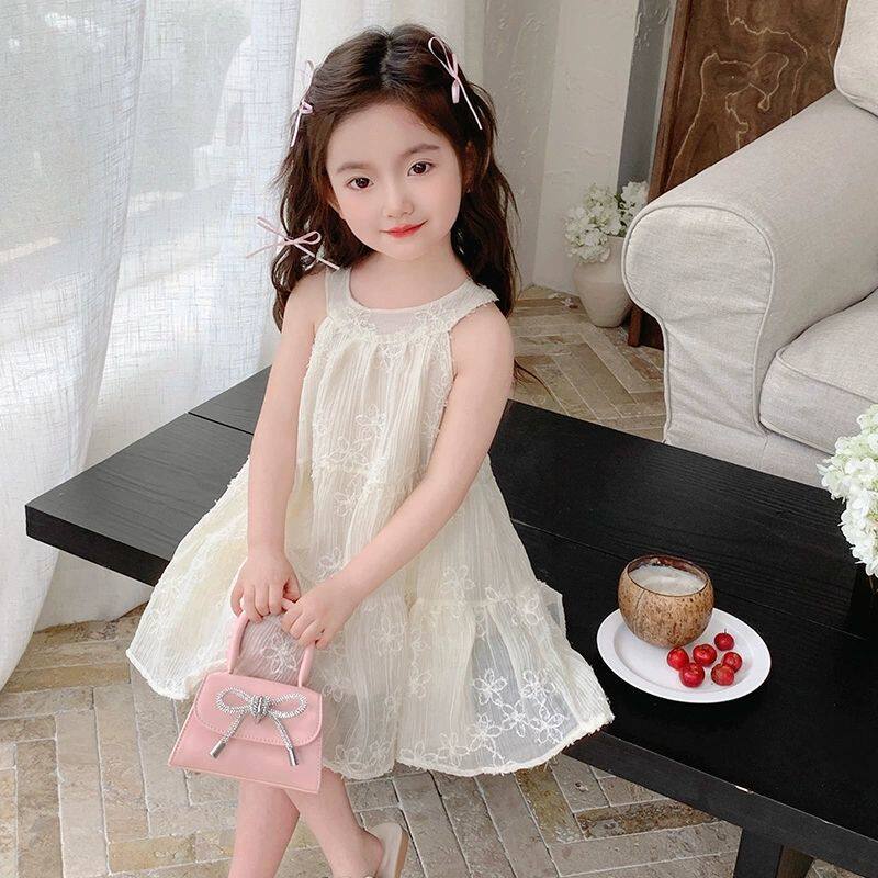 女宝宝清凉透气吊带裙夏日新款小女孩法式韩版中小童公主裙连衣裙
