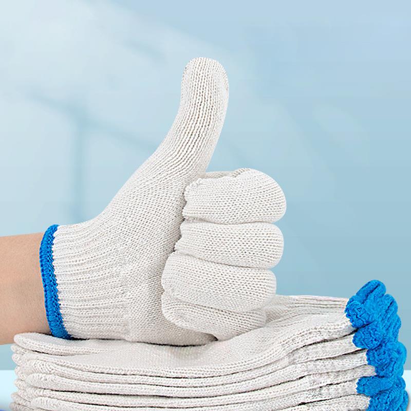 劳保耐磨劳动棉纱尼龙耐磨工作劳工加厚男夏季手套工地干活纯棉线