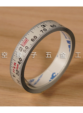 。施泰力starrett自粘钢尺带公英制木工机械床作台桌用太空猴子