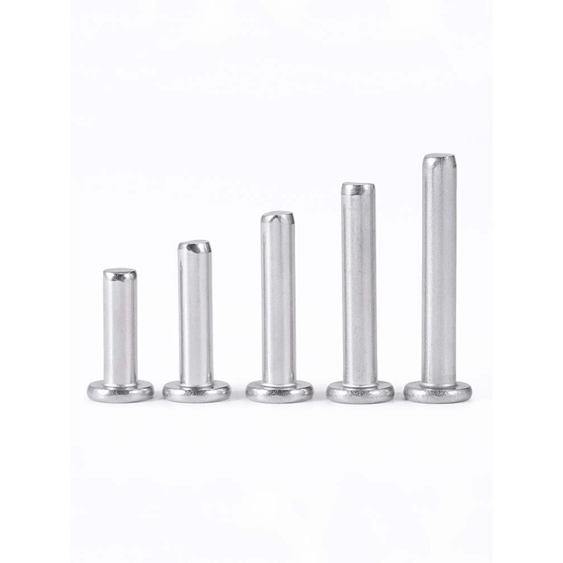 。304不锈钢平头实心铆钉敲击式平帽铆钉扁圆头铆丁M2M3M4M5M6M8