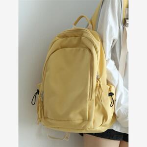 书包女大容量高中初中生高颜值旅游背包双肩包纯色中学双肩大学生
