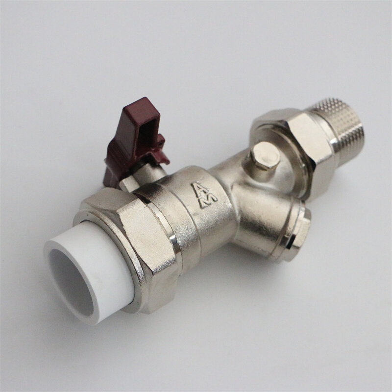 。埃美柯PPR过滤器外丝球阀黄铜集分水器开关阀冷热水活接总阀门2