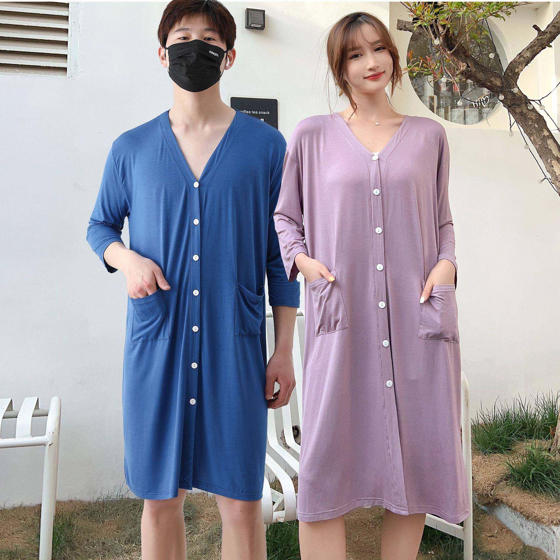 情侣款睡袍216比特棉开衫宽松睡衣浴袍睡裙休闲莫代尔垂感家居,女士内衣/男士内衣/家居服,睡衣/家居服套装,淘宝优惠券,粉丝福利购,淘宝优惠卷