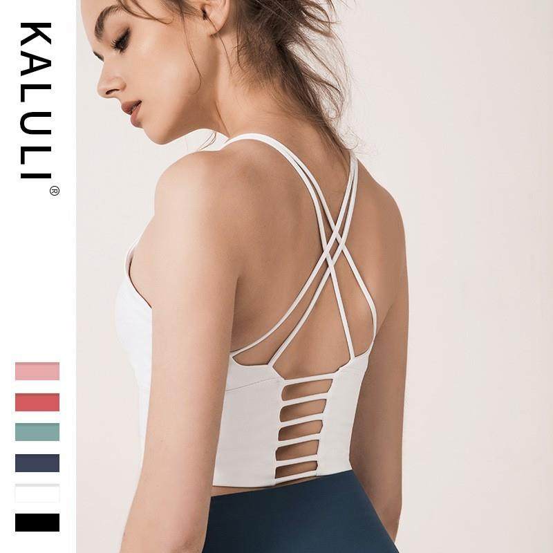 细横带健身文胸性感瑜伽美背吊带文胸一体式跑步防震聚拢运动背心