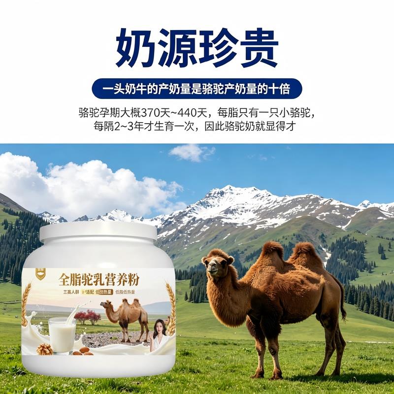 日常饮食人群全脂驼乳粉居家营养多维高蛋白驼乳粉沙漠有机100