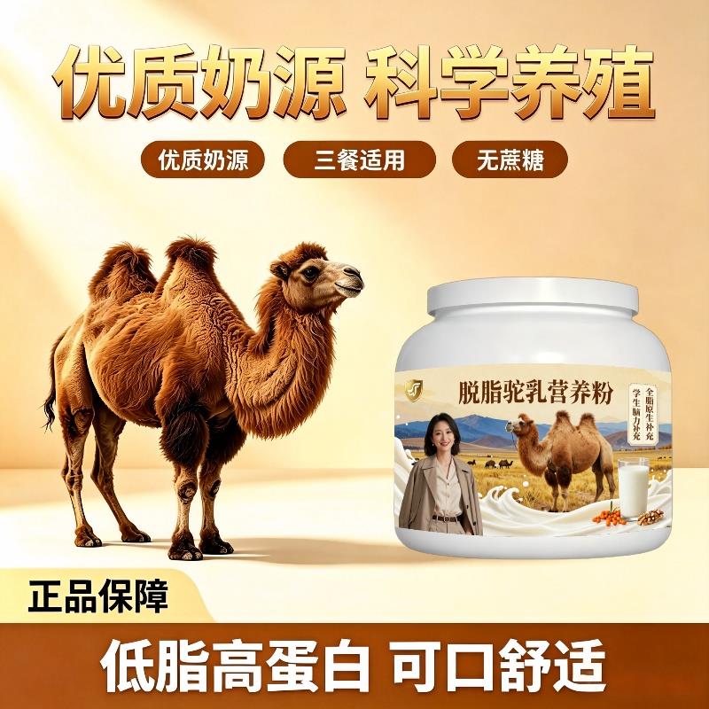 学生脱脂驼乳粉晚自习加餐多维骨骼骆驼营养粉丰草牧场官方正品初