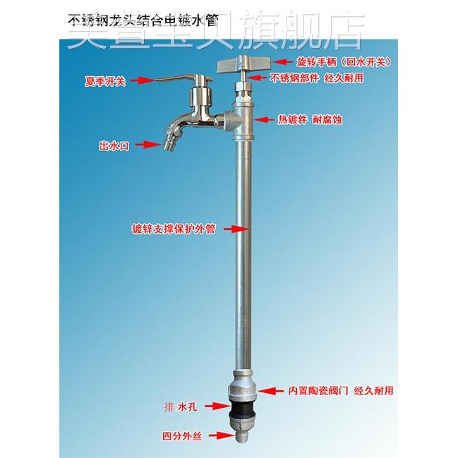 自来水管防冻阀门水龙头室外吃水管道放气排空水管防冻开关取水栓
