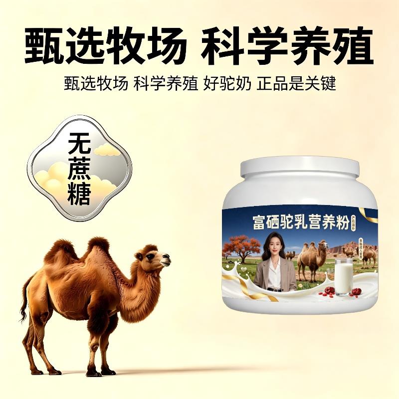 富硒驼乳粉睡前一杯零蔗糖温和驼奶粉原产地正品纯正