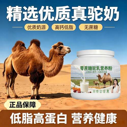 上班族零蔗糖驼乳粉午后冲饮高蛋白原生营养驼乳粉沙漠有机官方认