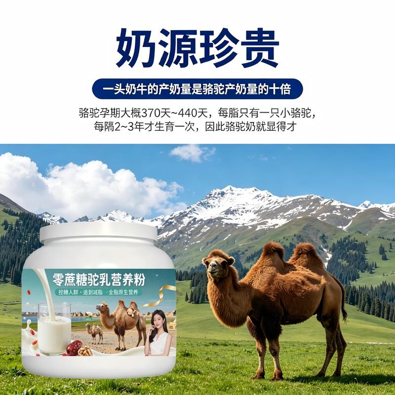 轻负担日常食用零蔗糖驼乳粉早餐餐食搭配高蛋白低负担骆驼营养粉